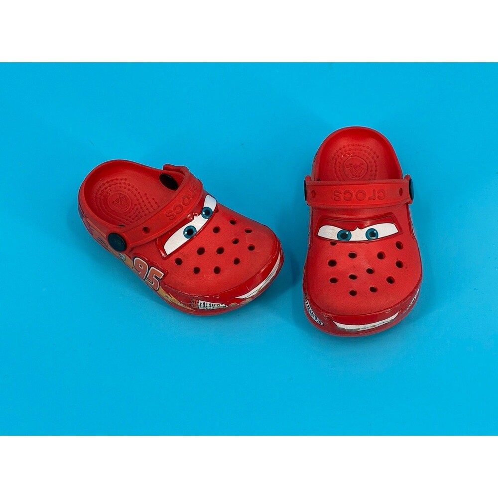 Crocs Lightning McQueen Light Up Clogs Kids C8 Disney Pixar Cars Red Kids